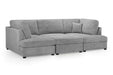 Clarendon Bouclé Grey U - Shape Corner Sofa with Ottoman – 6 Seater - Luminex FurnitureSofascarnaby_boucle_grey_u_shape