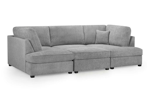 Clarendon Bouclé Grey U - Shape Corner Sofa with Ottoman – 6 Seater - Luminex FurnitureSofascarnaby_boucle_grey_u_shape