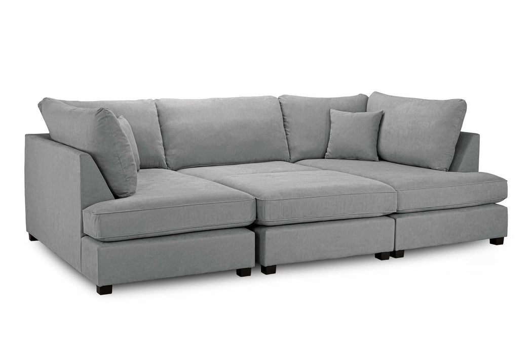 Clarendon Grey U - Shape Corner Sofa with Ottoman – 6 Seater - Luminex FurnitureSofascarnaby_u_shape_grey
