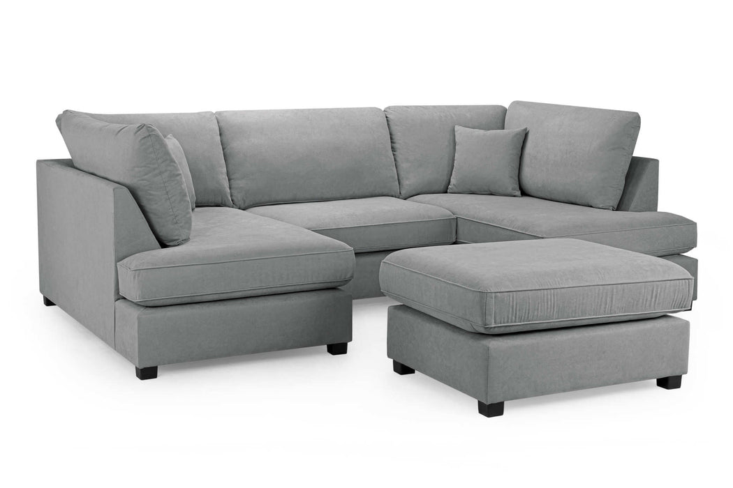 Clarendon Grey U - Shape Corner Sofa with Ottoman – 6 Seater - Luminex FurnitureSofascarnaby_u_shape_grey