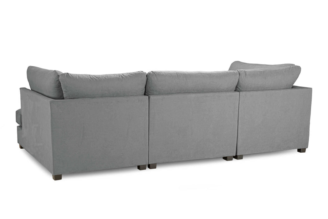 Clarendon Grey U - Shape Corner Sofa with Ottoman – 6 Seater - Luminex FurnitureSofascarnaby_u_shape_grey