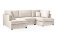 Clarendon Plush Beige U - Shape Corner Sofa with Ottoman – 6 Seater - Luminex FurnitureSofascarnaby_plush_beige_ushape