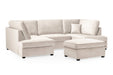 Clarendon Plush Beige U - Shape Corner Sofa with Ottoman – 6 Seater - Luminex FurnitureSofascarnaby_plush_beige_ushape