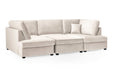 Clarendon Plush Beige U - Shape Corner Sofa with Ottoman – 6 Seater - Luminex FurnitureSofascarnaby_plush_beige_ushape