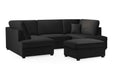 Clarendon Plush Black U - Shape Corner Sofa with Ottoman – 6 Seater - Luminex FurnitureSofascarnaby_plush_black_ushape