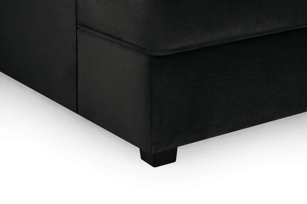 Clarendon Plush Black U - Shape Corner Sofa with Ottoman – 6 Seater - Luminex FurnitureSofascarnaby_plush_black_ushape