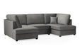 Clarendon Plush Grey U - Shape Corner Sofa with Ottoman – 6 Seater - Luminex FurnitureSofascarnaby_plush_grey_ushape