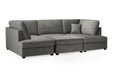 Clarendon Plush Grey U - Shape Corner Sofa with Ottoman – 6 Seater - Luminex FurnitureSofascarnaby_plush_grey_ushape
