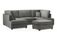 Clarendon Plush Grey U - Shape Corner Sofa with Ottoman – 6 Seater - Luminex FurnitureSofascarnaby_plush_grey_ushape