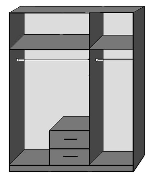Clarion Alpine White 3 - Door 2 - Drawer Wardrobe - Luminex FurnitureWardrobe2392