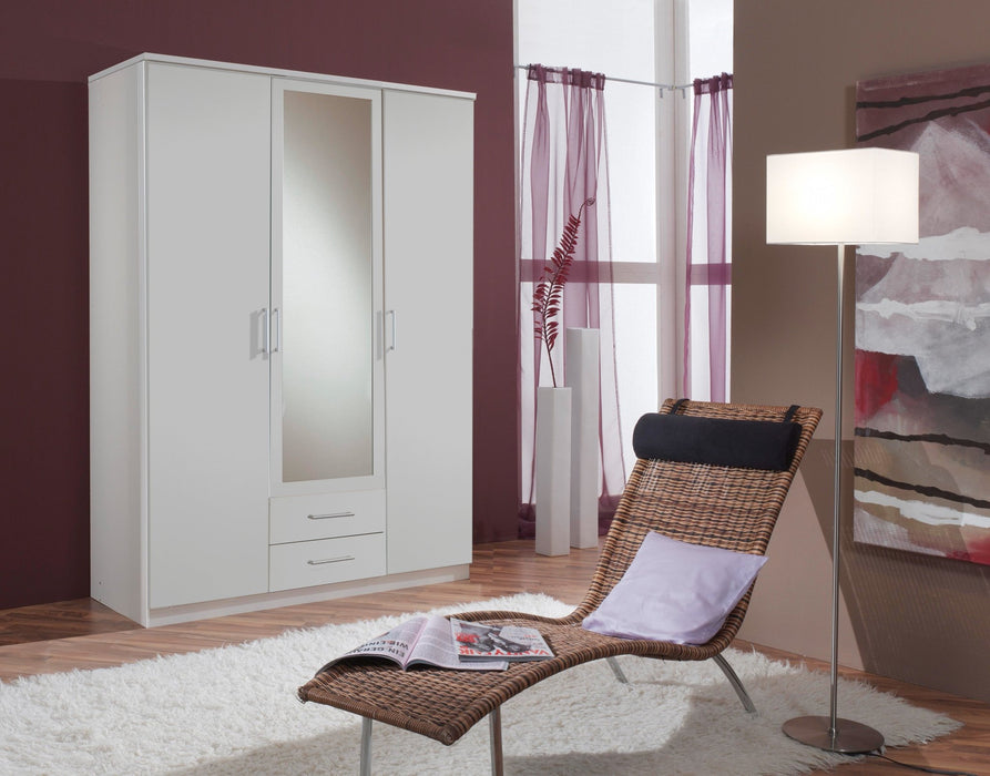 Clarion Alpine White 3 - Door 2 - Drawer Wardrobe - Luminex FurnitureWardrobe2392