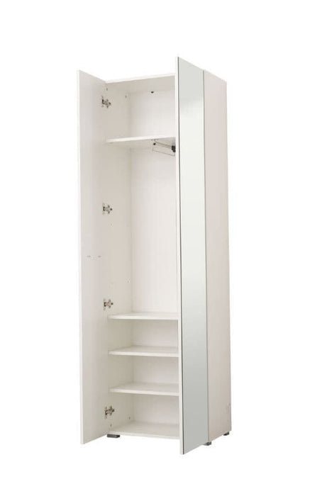 Clarion Gloss White Mirrored Narrow Wardrobe - Luminex FurnitureWardrobe3050