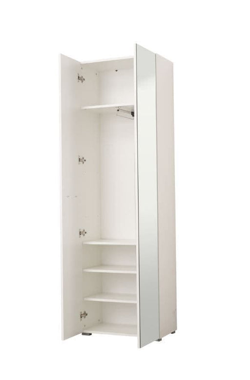 Clarion Gloss White Mirrored Narrow Wardrobe - Luminex FurnitureWardrobe3050
