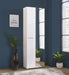 Clarion Gloss White Mirrored Narrow Wardrobe - Luminex FurnitureWardrobe3050
