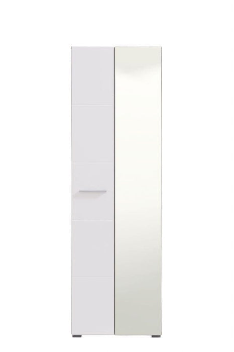 Clarion Gloss White Mirrored Narrow Wardrobe - Luminex FurnitureWardrobe3050