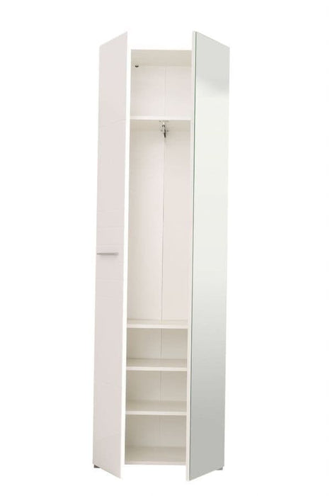 Clarion Gloss White Mirrored Narrow Wardrobe - Luminex FurnitureWardrobe3050
