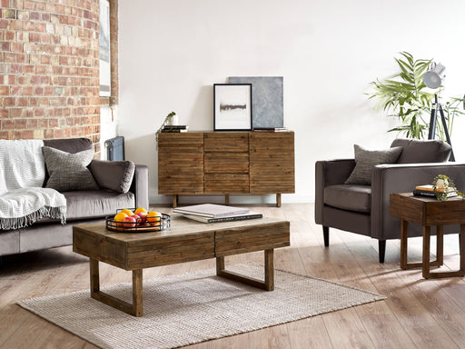 Clarissa 2 Drawer Coffee Table - Reclaimed Wood - Luminex FurnitureCoffee TableWOB011