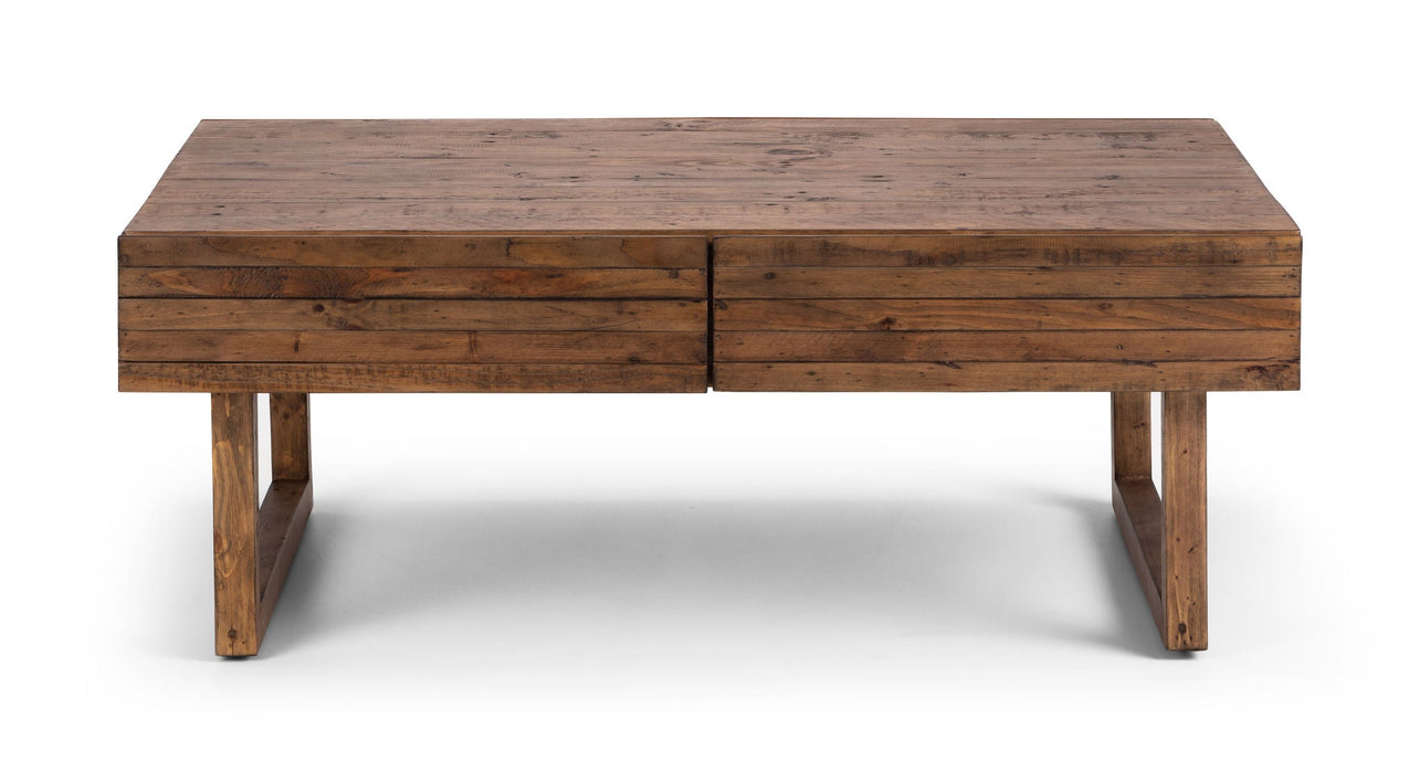 Clarissa 2 Drawer Coffee Table - Reclaimed Wood - Luminex FurnitureCoffee TableWOB011