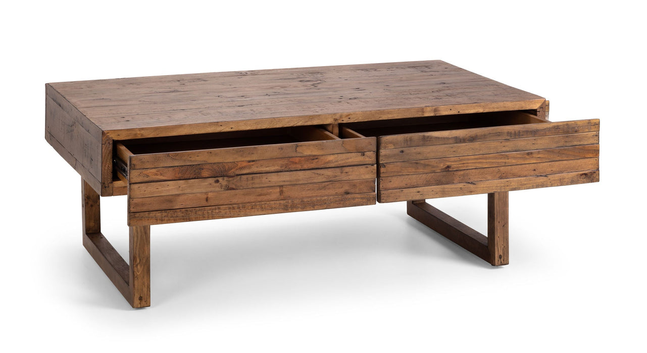 Clarissa 2 Drawer Coffee Table - Reclaimed Wood - Luminex FurnitureCoffee TableWOB011