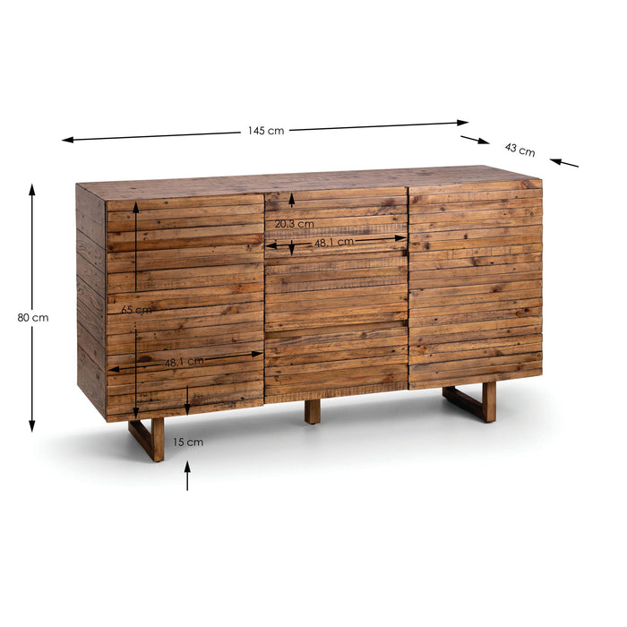 Clarissa Reclaimed Wood Sideboard – Rustic & Modern Design - Luminex FurnitureSideboardWOB014