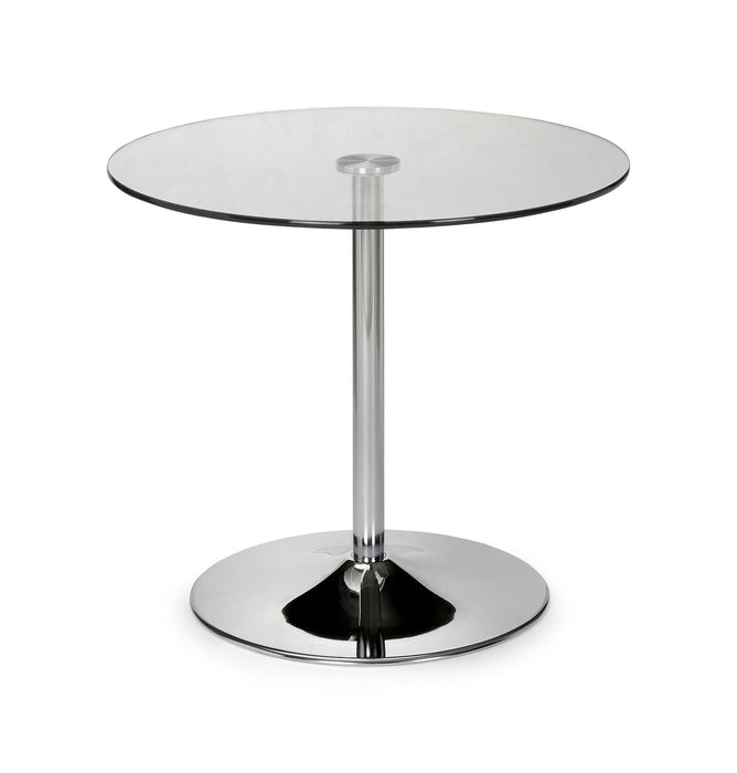 Colette Chrome & Glass Pedestal Table - Luminex FurnitureDining TableKUD001