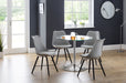 Colette Chrome & Glass Pedestal Table - Luminex FurnitureDining TableKUD001
