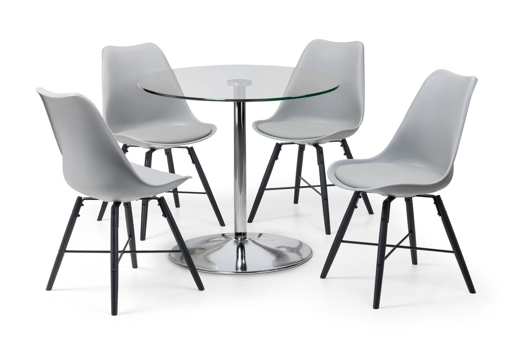 Colette Chrome & Glass Pedestal Table - Luminex FurnitureDining TableKUD001