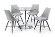 Colette Chrome & Glass Pedestal Table - Luminex FurnitureDining TableKUD001