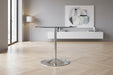 Colette Chrome & Glass Pedestal Table - Luminex FurnitureDining TableKUD001