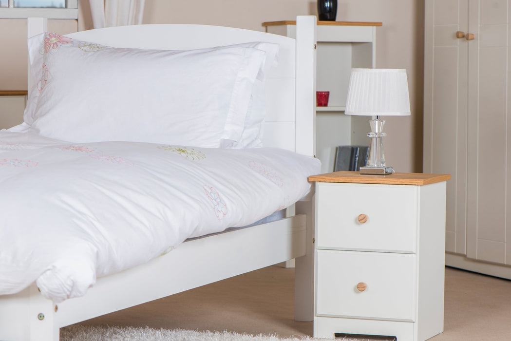 Colorado Bedside Table 2 Drawer Petite Cabinet Soft White - LuminexFurnitureBedside TableCL509