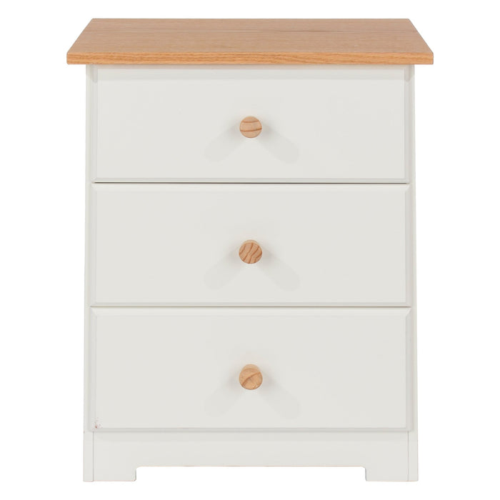 Colorado Bedside Table 3 Drawer Cabinet Soft White - LuminexFurnitureBedside TableCL510