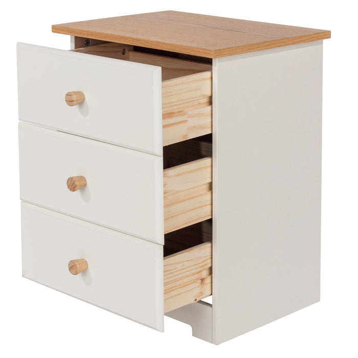Colorado Bedside Table 3 Drawer Cabinet Soft White - LuminexFurnitureBedside TableCL510