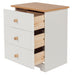Colorado Bedside Table 3 Drawer Cabinet Soft White - LuminexFurnitureBedside TableCL510