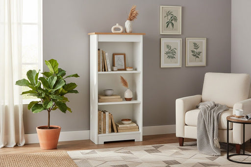 Colorado Bookcase Soft White Low Narrow - Luminex FurnitureBookcaseCL919