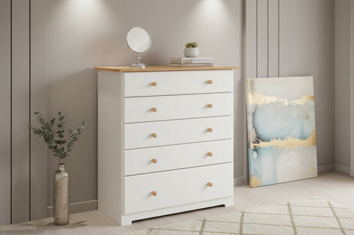 Colorado Soft White 5 Drawer Chest of Drawers - Luminex FurnitureChest of DrawersCL515
