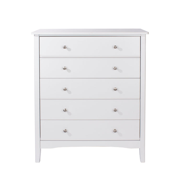 Como 5 Drawer Chest – White - LuminexFurnitureChest of DrawersCMW515