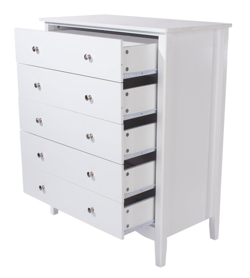 Como 5 Drawer Chest – White - LuminexFurnitureChest of DrawersCMW515