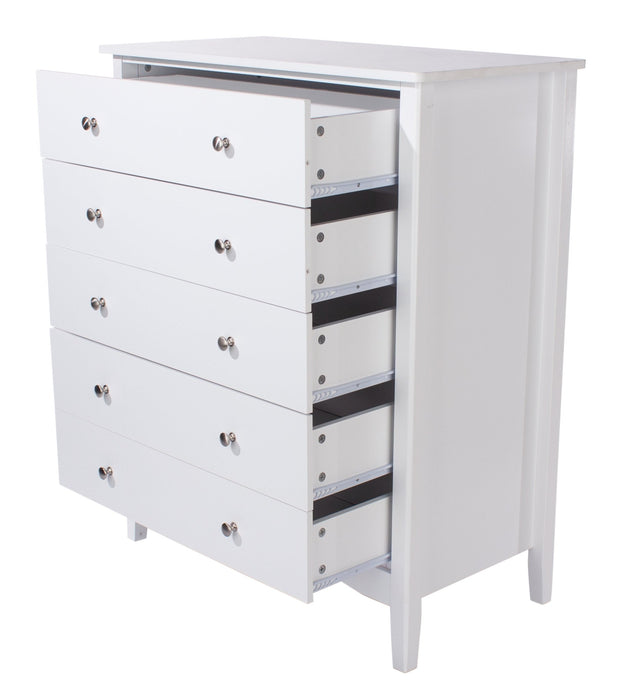 Como 5 Drawer Chest – White - LuminexFurnitureChest of DrawersCMW515