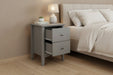 Como Grey 2 Drawer Bedside Table - Luminex FurnitureBedside TableCMG510