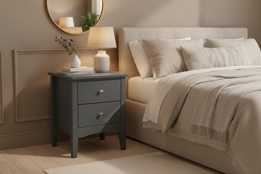 Como Midnight Blue Petite 2 Drawer Bedside Table - Luminex FurnitureBedside TableCMB509