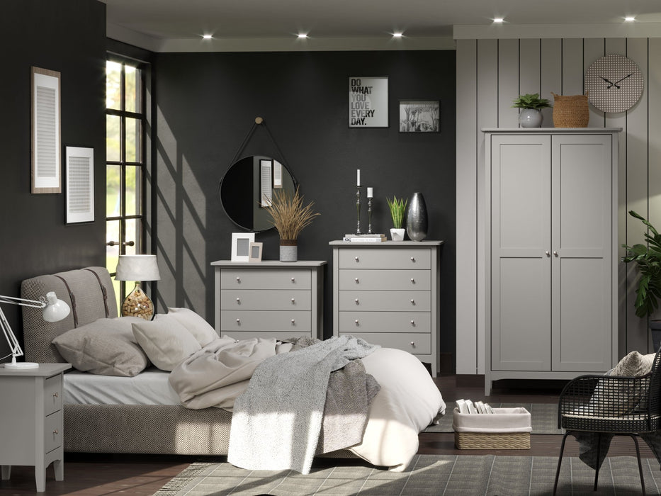 Como Painted Grey Petit Bedside Table with 2 Drawers - LuminexFurnitureBedside TableCMG510