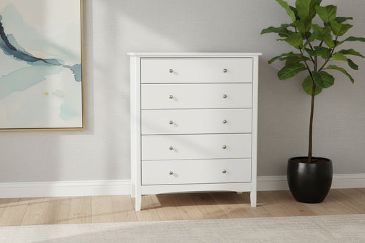 Como White 5 Drawer Chest of Drawers - Luminex FurnitureChest of DrawersCMW515