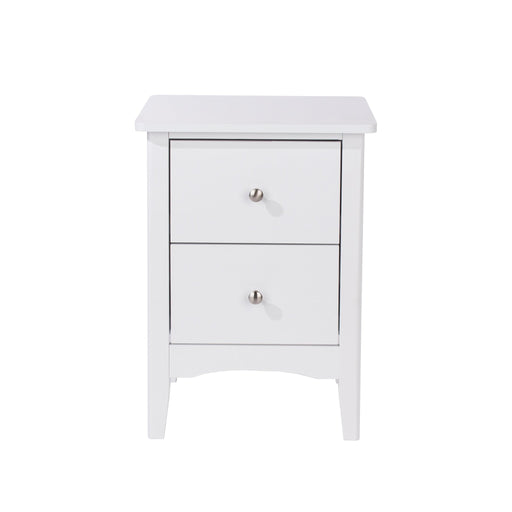 Como White Bedside Table 2 Drawer Cabinet - LuminexFurnitureBedside TableCMW510
