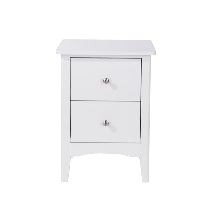 Como White Bedside Table 2 Drawer Cabinet - LuminexFurnitureBedside TableCMW510