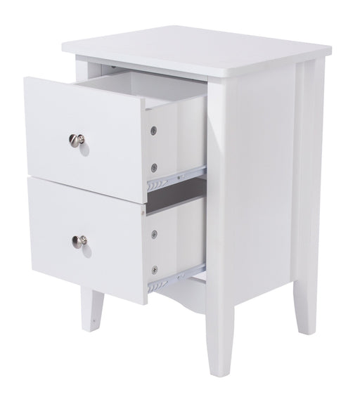 Como White Bedside Table 2 Drawer Cabinet - LuminexFurnitureBedside TableCMW510