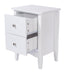 Como White Bedside Table 2 Drawer Cabinet - LuminexFurnitureBedside TableCMW510