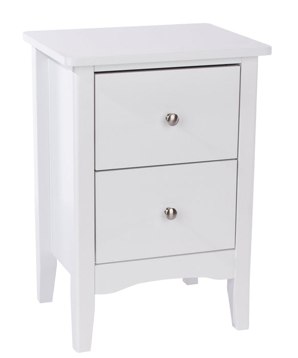 Como White Bedside Table 2 Drawer Cabinet - LuminexFurnitureBedside TableCMW510