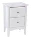 Como White Bedside Table 2 Drawer Cabinet - LuminexFurnitureBedside TableCMW510