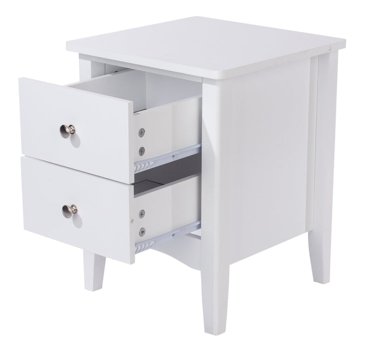 Como White Bedside Table 2 Petite Drawer - LuminexFurnitureBedside TableCMW509