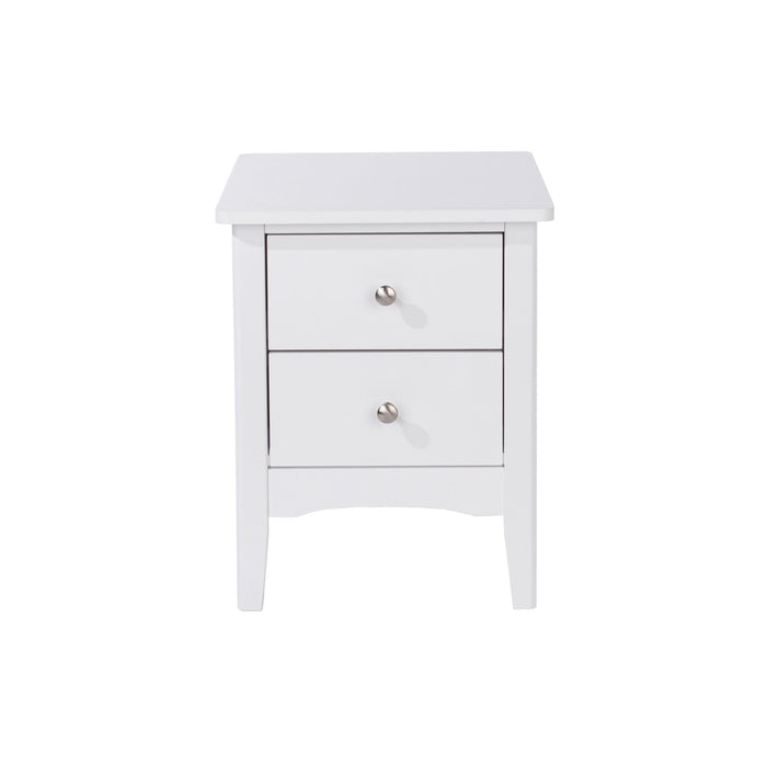 Como White Bedside Table 2 Petite Drawer - LuminexFurnitureBedside TableCMW509